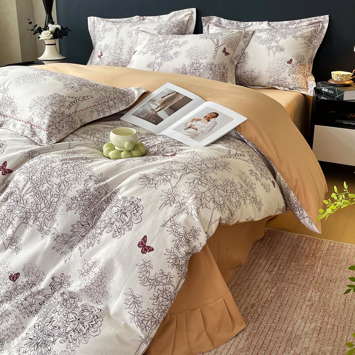 91家纺网 家纺一手货源 找家纺 帅露家纺 2025新款升级疆大白全棉加厚生态磨毛四件套 初音琳浅