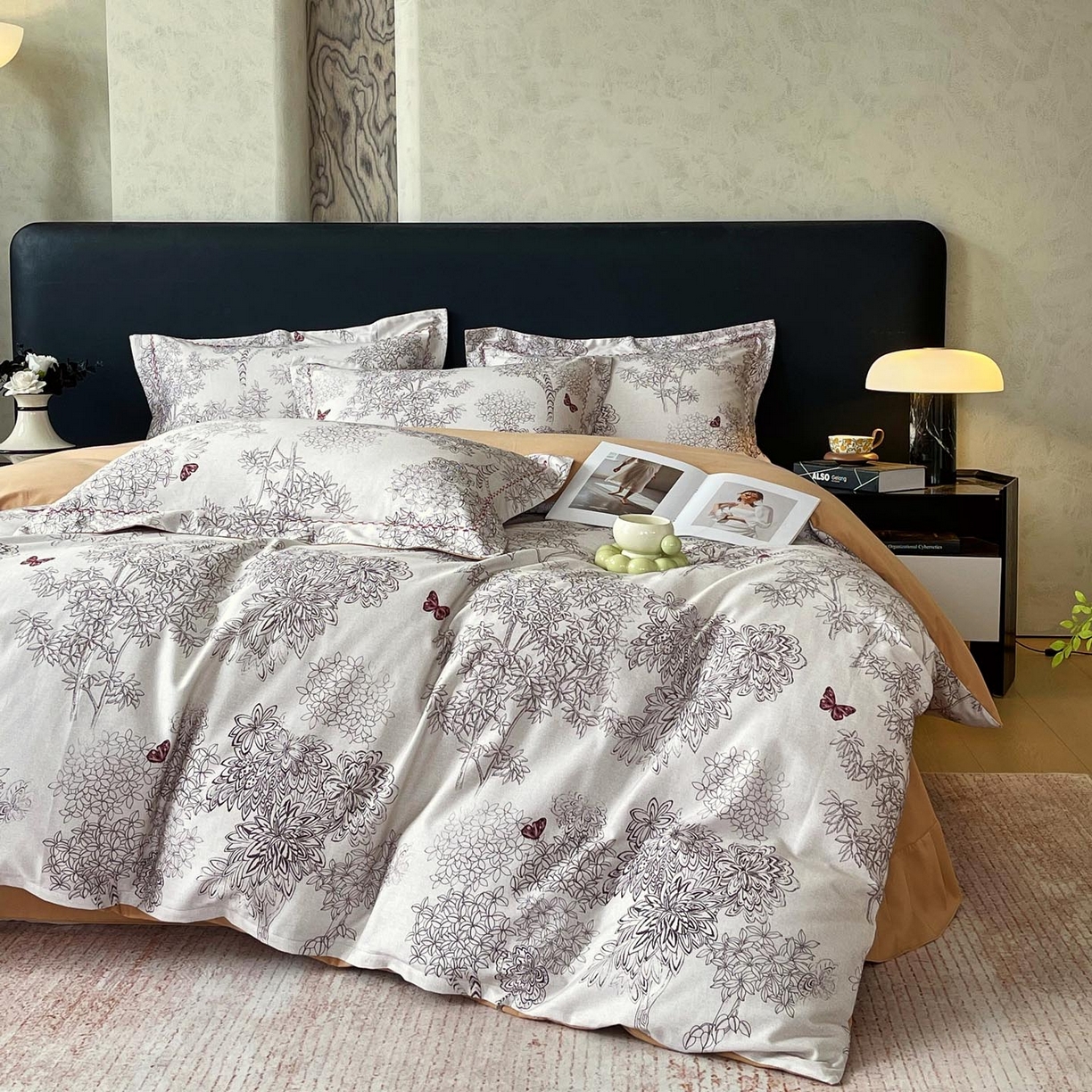 91家纺网 家纺一手货源 找家纺 帅露家纺 2025新款升级疆大白全棉加厚生态磨毛四件套 初音琳浅