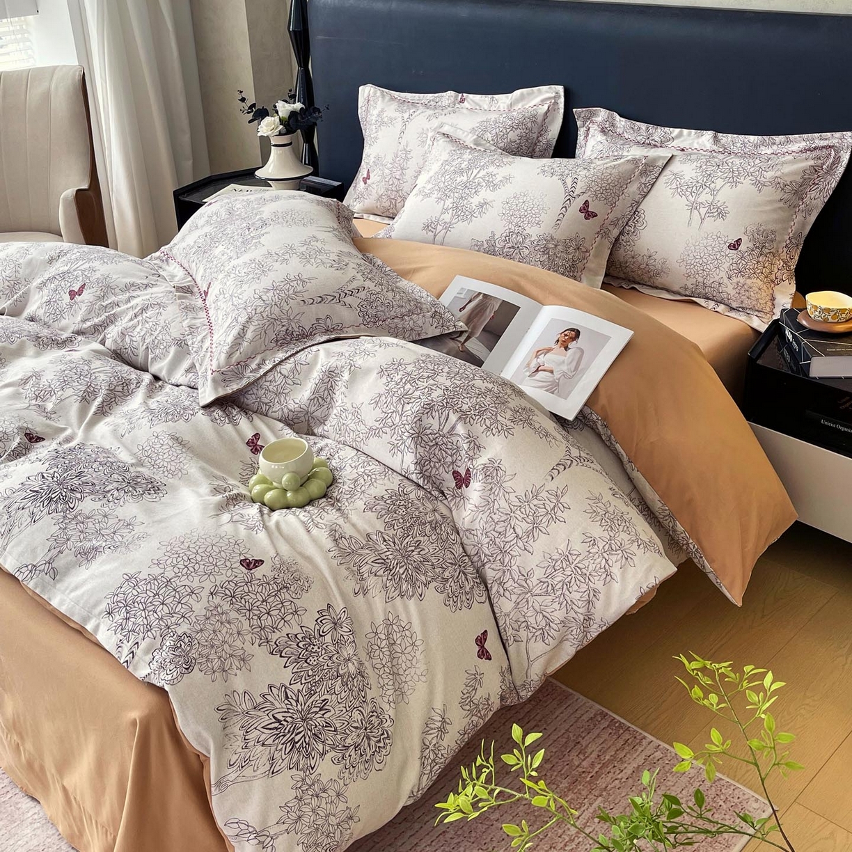 91家纺网 家纺一手货源 找家纺 帅露家纺 2025新款升级疆大白全棉加厚生态磨毛四件套 初音琳浅