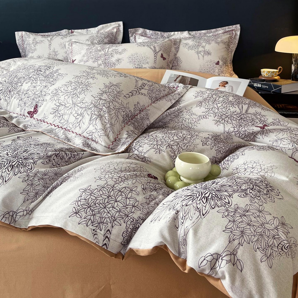 91家纺网 家纺一手货源 找家纺 帅露家纺 2025新款升级疆大白全棉加厚生态磨毛四件套 初音琳浅