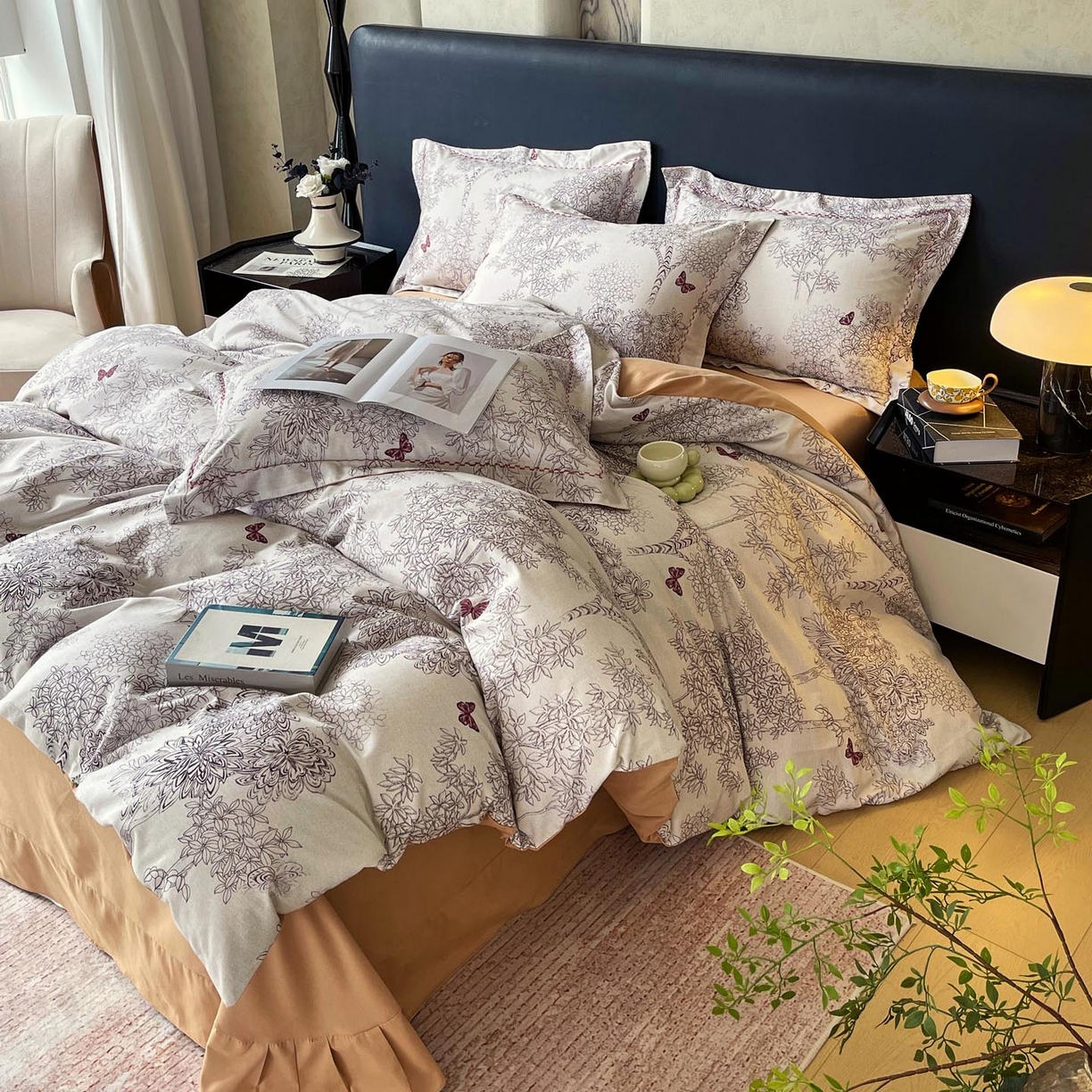 91家纺网 家纺一手货源 找家纺 帅露家纺 2025新款升级疆大白全棉加厚生态磨毛四件套 初音琳浅