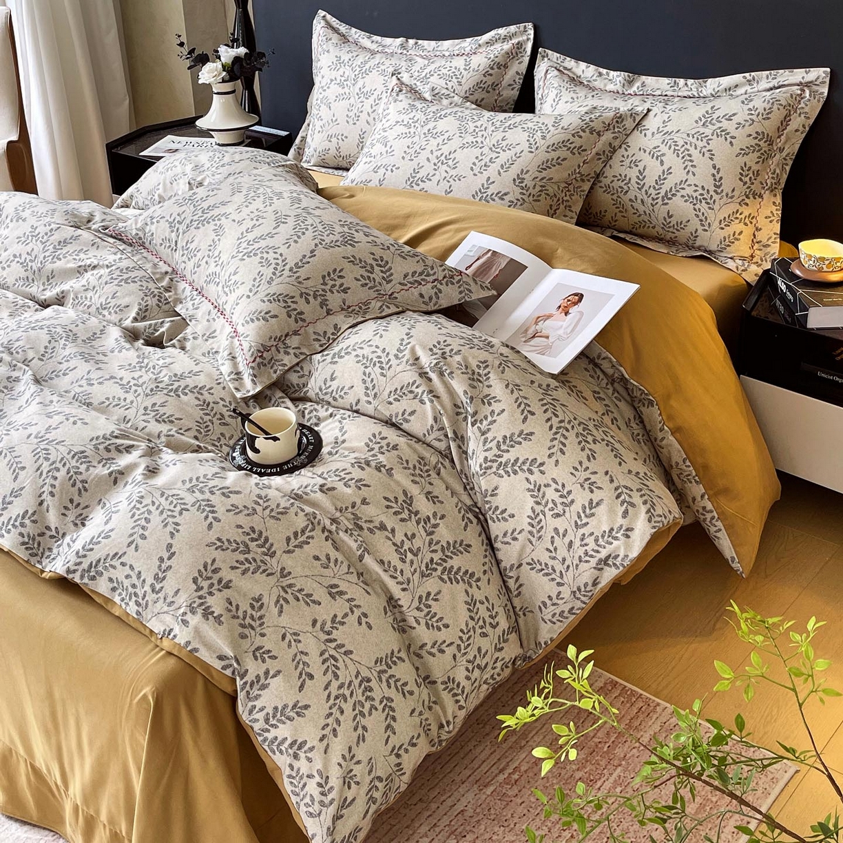 91家纺网 家纺一手货源 找家纺 帅露家纺 2025新款升级疆大白全棉加厚生态磨毛四件套 合叶