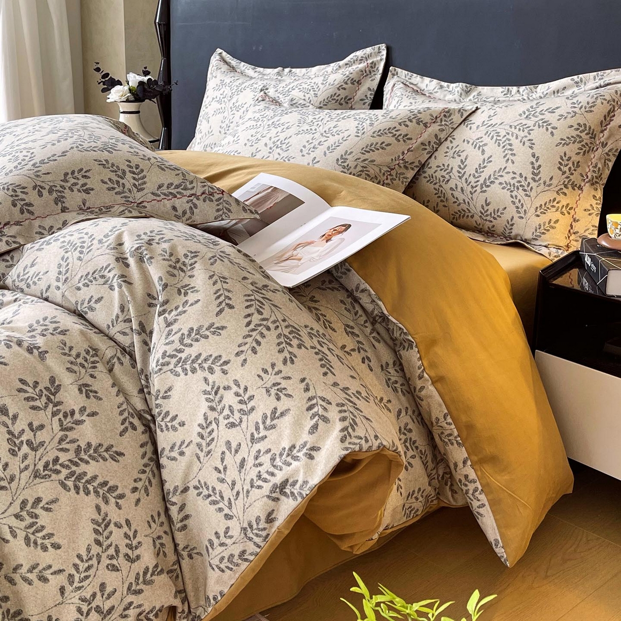 91家纺网 家纺一手货源 找家纺 帅露家纺 2025新款升级疆大白全棉加厚生态磨毛四件套 合叶