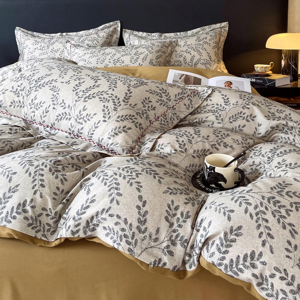 91家纺网 家纺一手货源 找家纺 帅露家纺 2025新款升级疆大白全棉加厚生态磨毛四件套 合叶