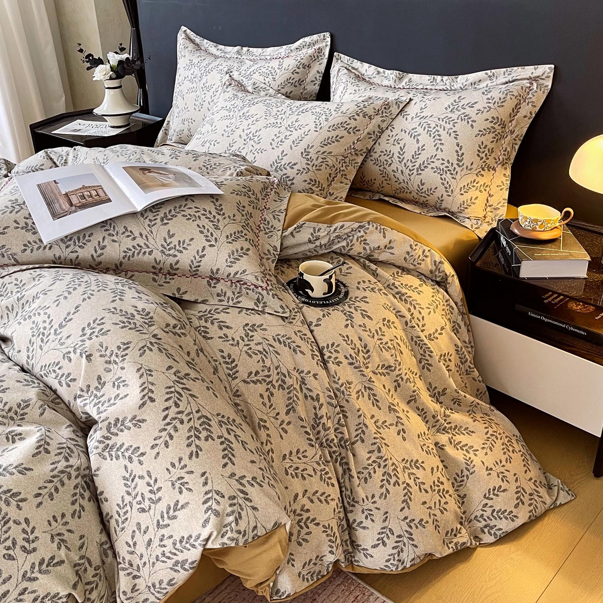 91家纺网 家纺一手货源 找家纺 帅露家纺 2025新款升级疆大白全棉加厚生态磨毛四件套 合叶