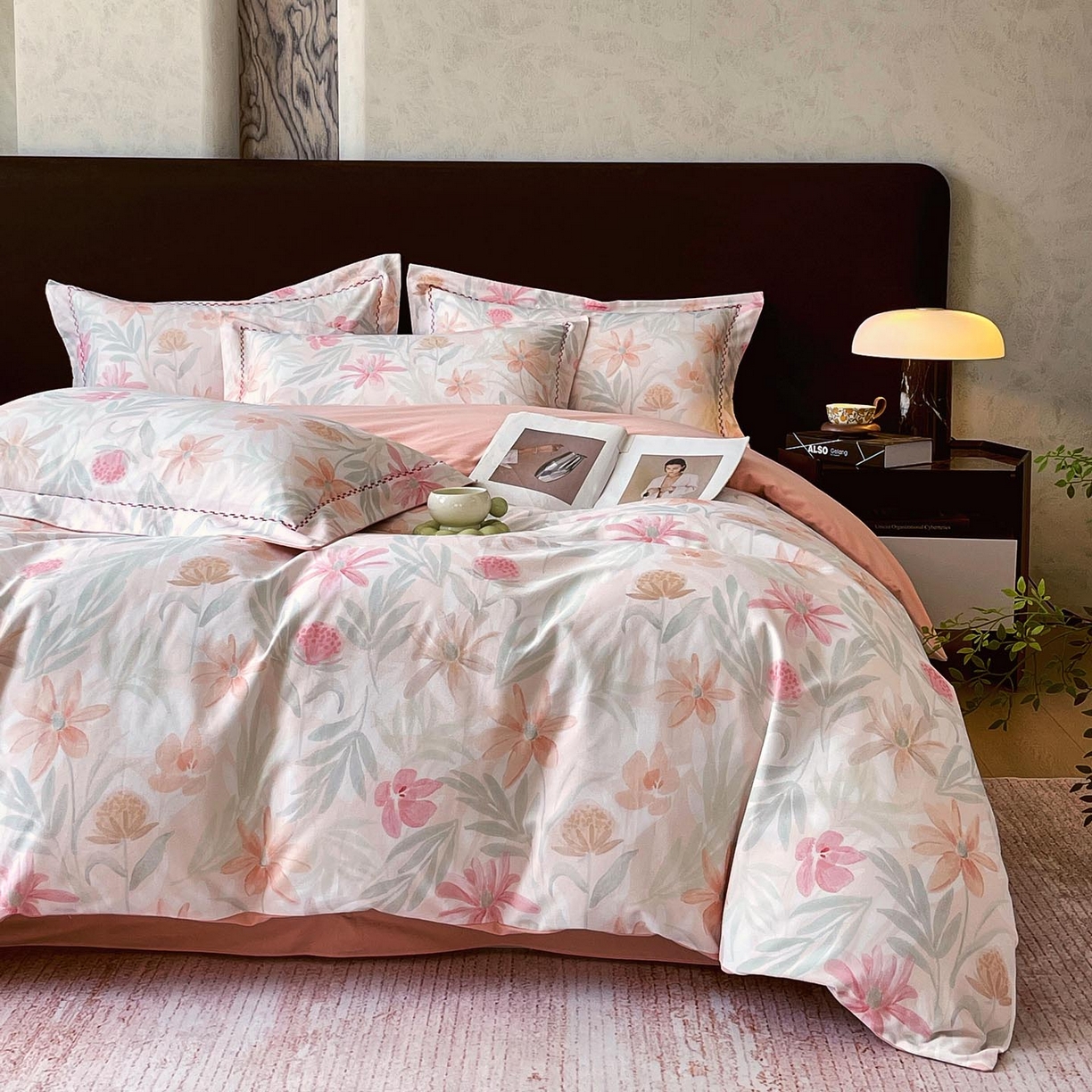 91家纺网 家纺一手货源 找家纺 帅露家纺 2025新款升级疆大白全棉加厚生态磨毛四件套 花期