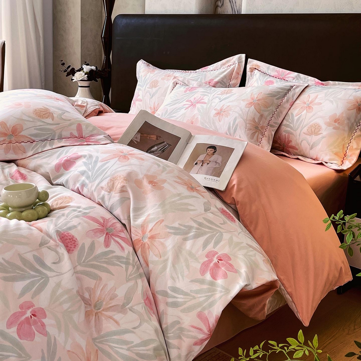 91家纺网 家纺一手货源 找家纺 帅露家纺 2025新款升级疆大白全棉加厚生态磨毛四件套 花期