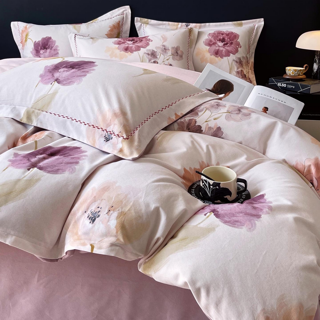 91家纺网 家纺一手货源 找家纺 帅露家纺 2025新款升级疆大白全棉加厚生态磨毛四件套 惊鸿