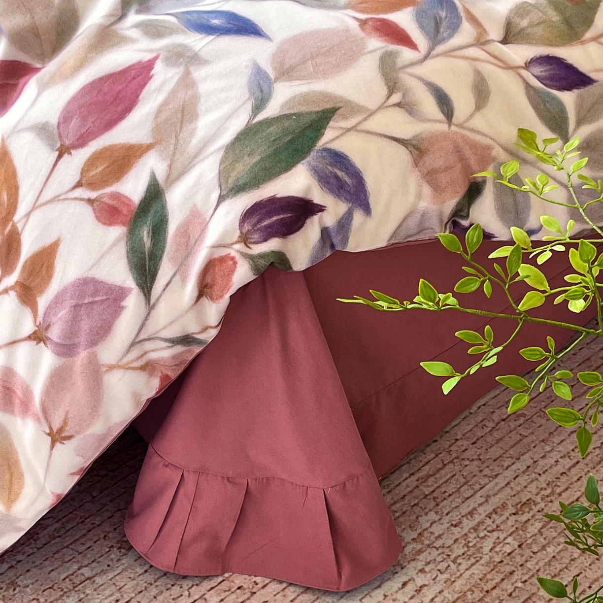 91家纺网 家纺一手货源 找家纺 帅露家纺 2025新款升级疆大白全棉加厚生态磨毛四件套 景秋-红