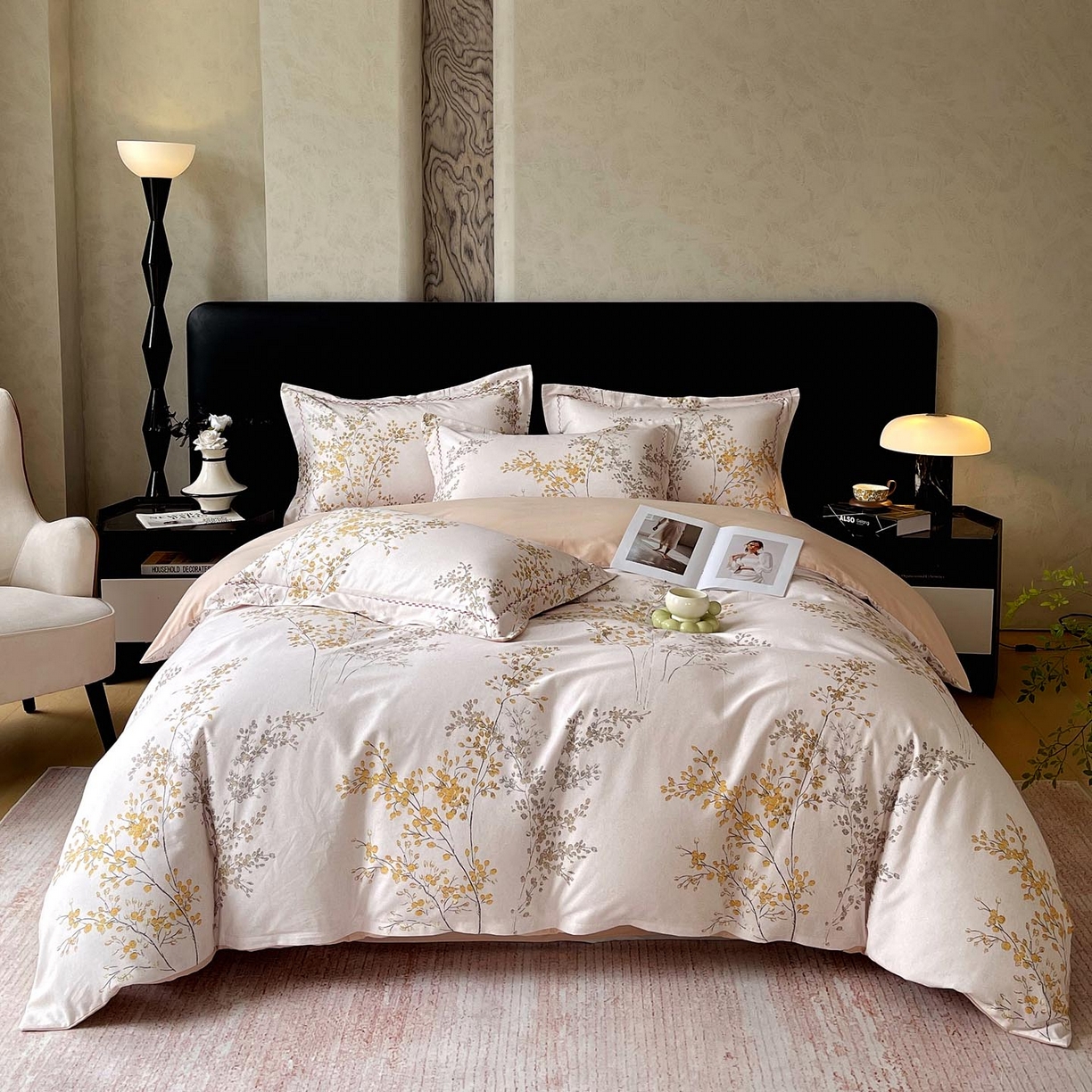 91家纺网 家纺一手货源 找家纺 帅露家纺 2025新款升级疆大白全棉加厚生态磨毛四件套 境禾-玉