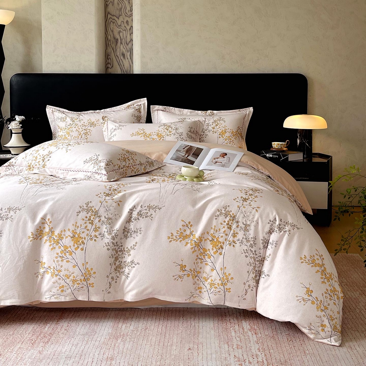 91家纺网 家纺一手货源 找家纺 帅露家纺 2025新款升级疆大白全棉加厚生态磨毛四件套 境禾-玉