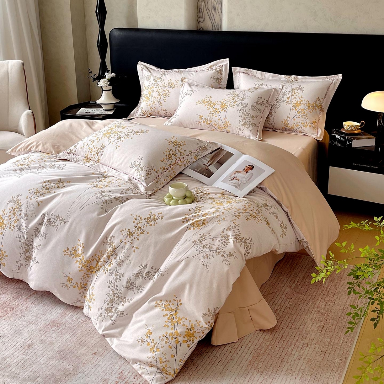 91家纺网 家纺一手货源 找家纺 帅露家纺 2025新款升级疆大白全棉加厚生态磨毛四件套 境禾-玉