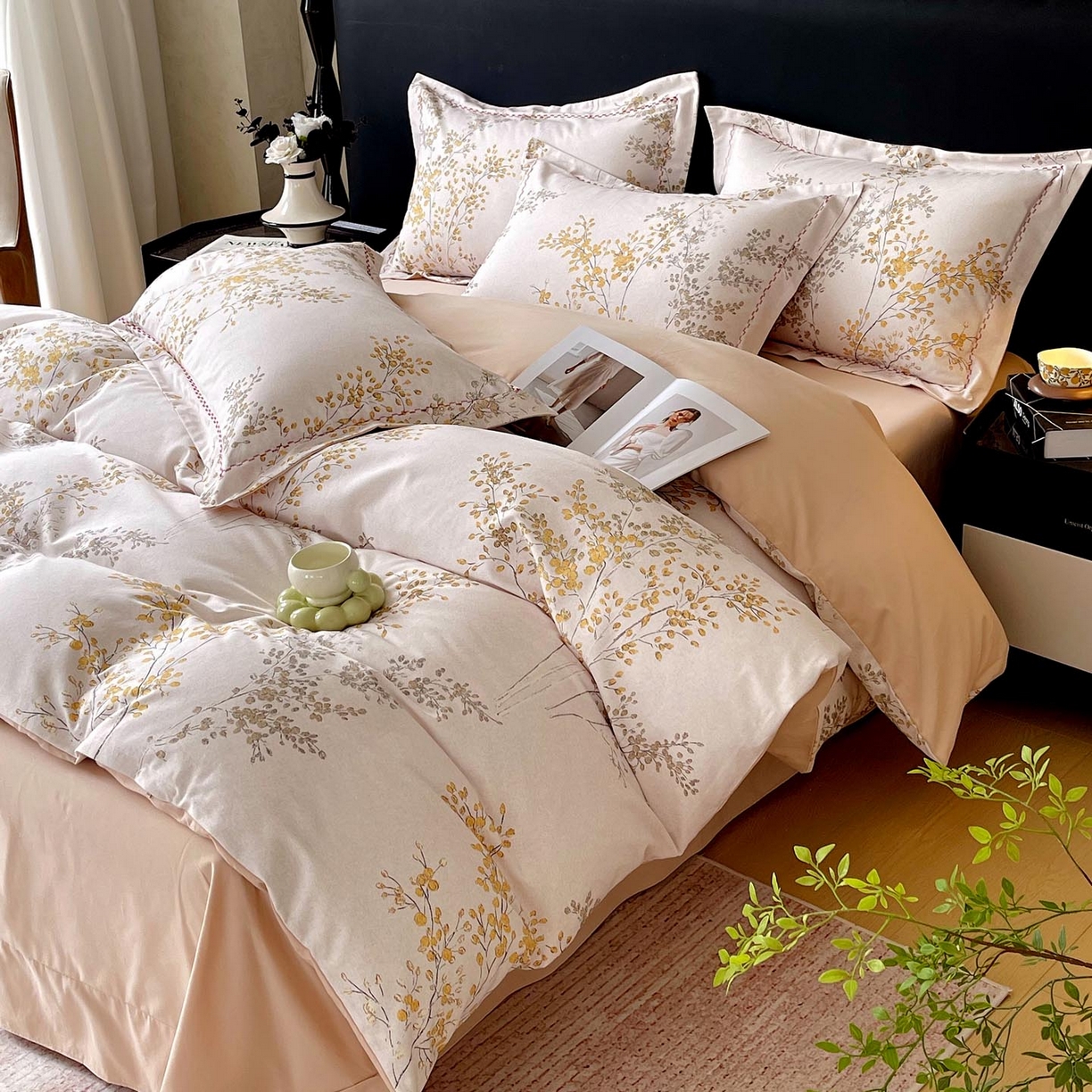 91家纺网 家纺一手货源 找家纺 帅露家纺 2025新款升级疆大白全棉加厚生态磨毛四件套 境禾-玉