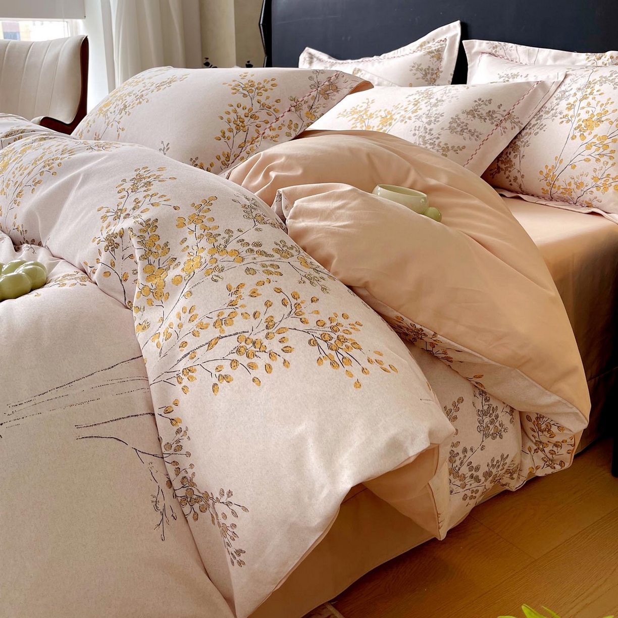 91家纺网 家纺一手货源 找家纺 帅露家纺 2025新款升级疆大白全棉加厚生态磨毛四件套 境禾-玉