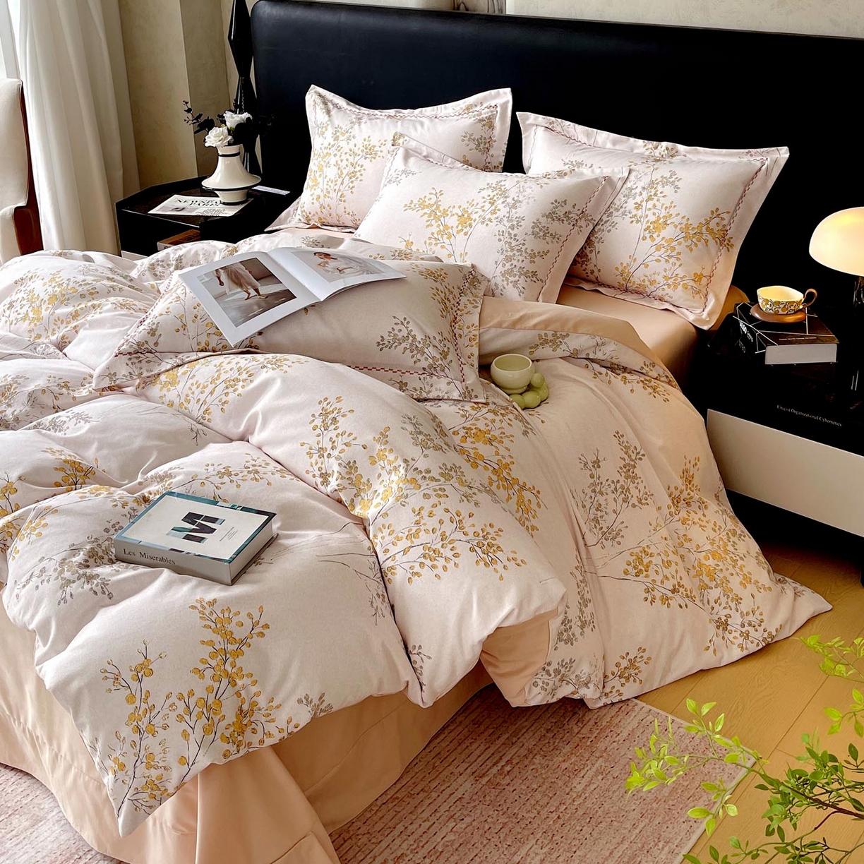 91家纺网 家纺一手货源 找家纺 帅露家纺 2025新款升级疆大白全棉加厚生态磨毛四件套 境禾-玉