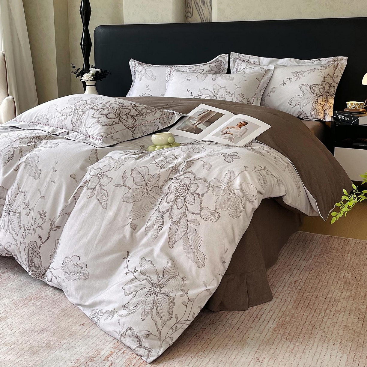 91家纺网 家纺一手货源 找家纺 帅露家纺 2025新款升级疆大白全棉加厚生态磨毛四件套 镜花水月