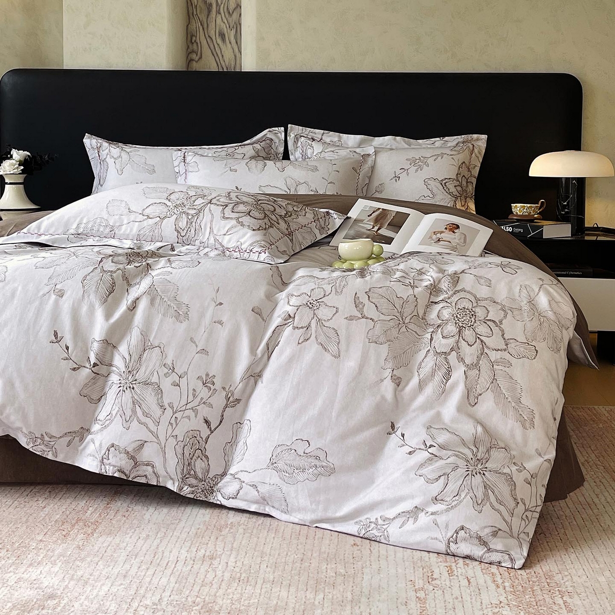 91家纺网 家纺一手货源 找家纺 帅露家纺 2025新款升级疆大白全棉加厚生态磨毛四件套 镜花水月