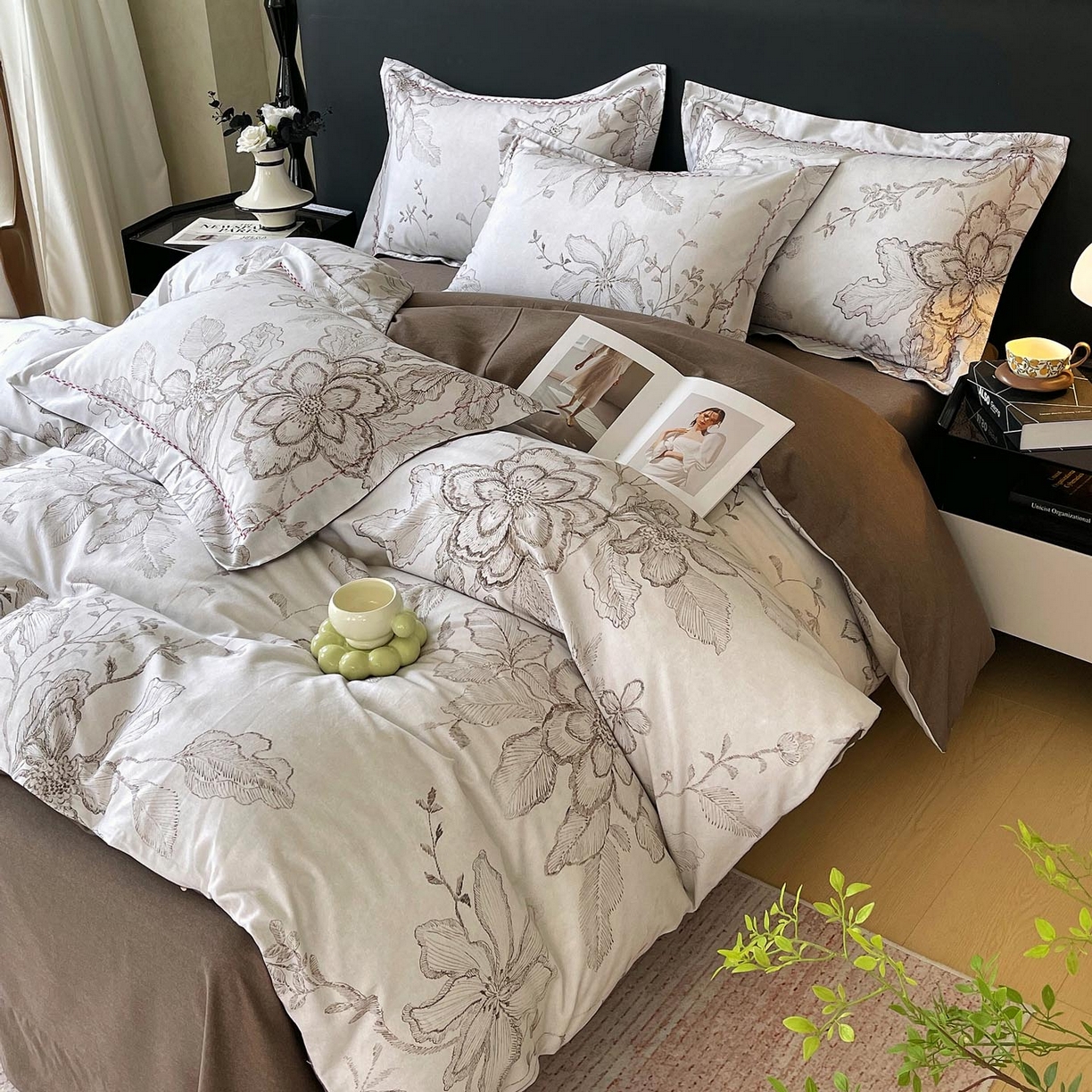 91家纺网 家纺一手货源 找家纺 帅露家纺 2025新款升级疆大白全棉加厚生态磨毛四件套 镜花水月