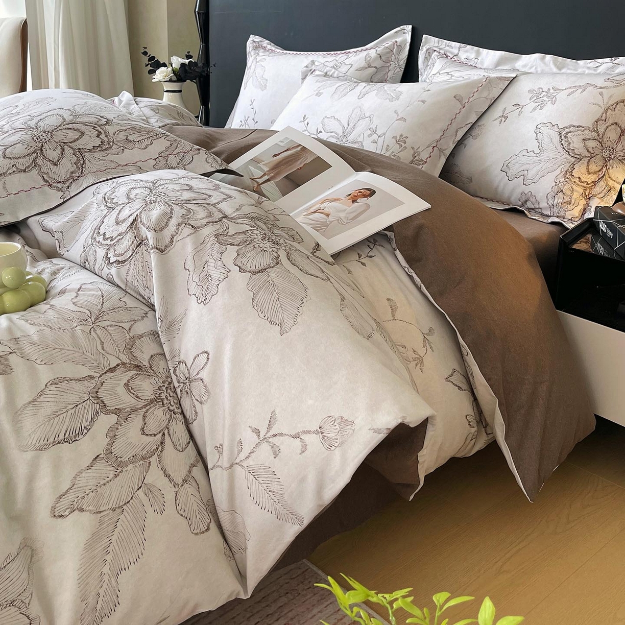 91家纺网 家纺一手货源 找家纺 帅露家纺 2025新款升级疆大白全棉加厚生态磨毛四件套 镜花水月