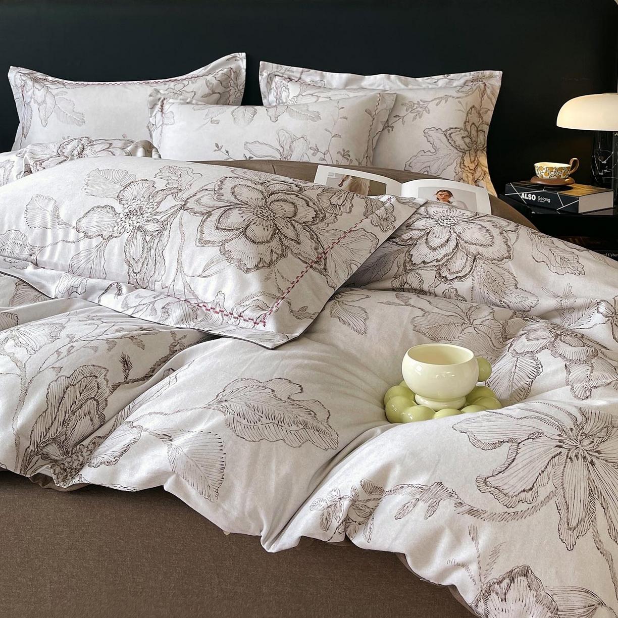 91家纺网 家纺一手货源 找家纺 帅露家纺 2025新款升级疆大白全棉加厚生态磨毛四件套 镜花水月