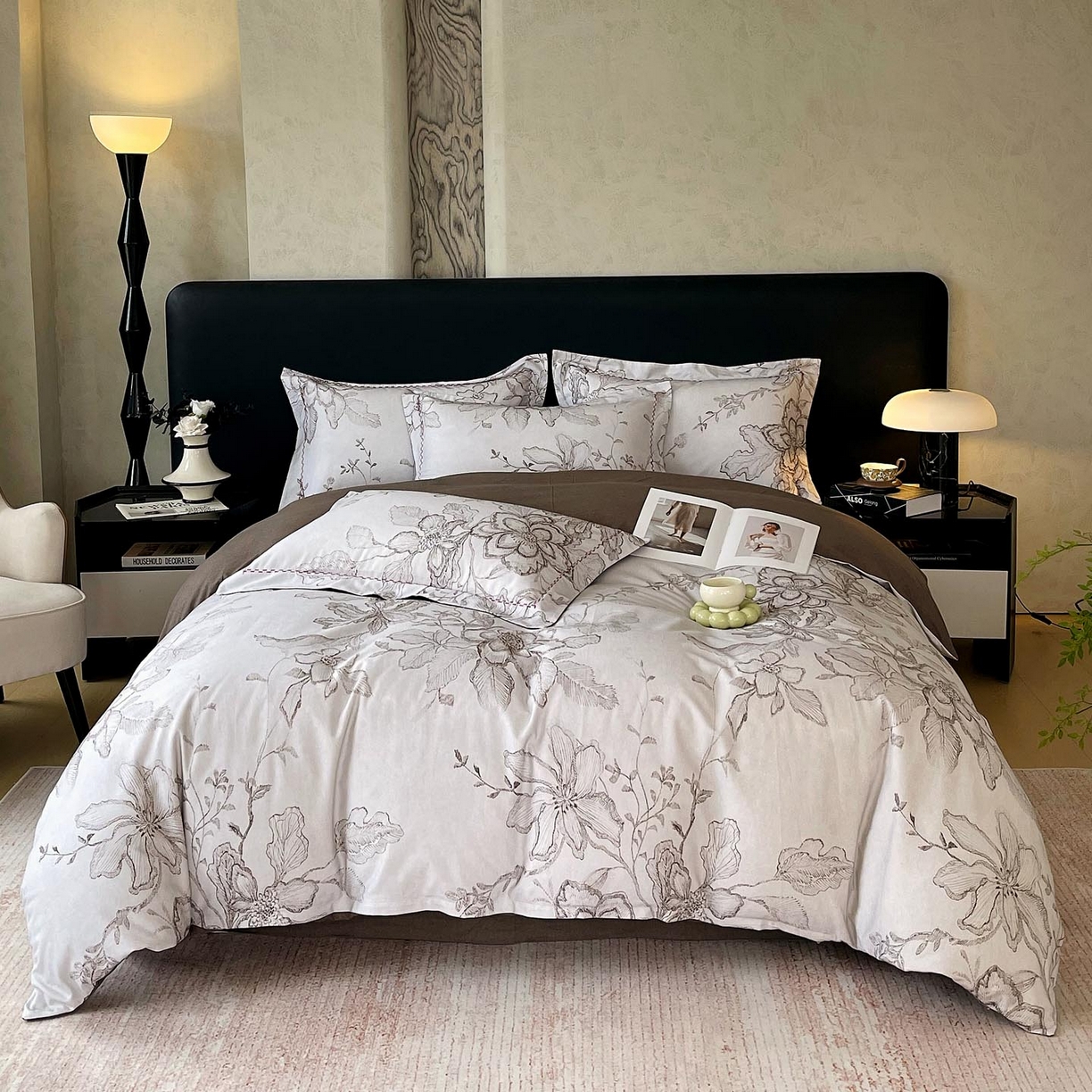 91家纺网 家纺一手货源 找家纺 帅露家纺 2025新款升级疆大白全棉加厚生态磨毛四件套 镜花水月