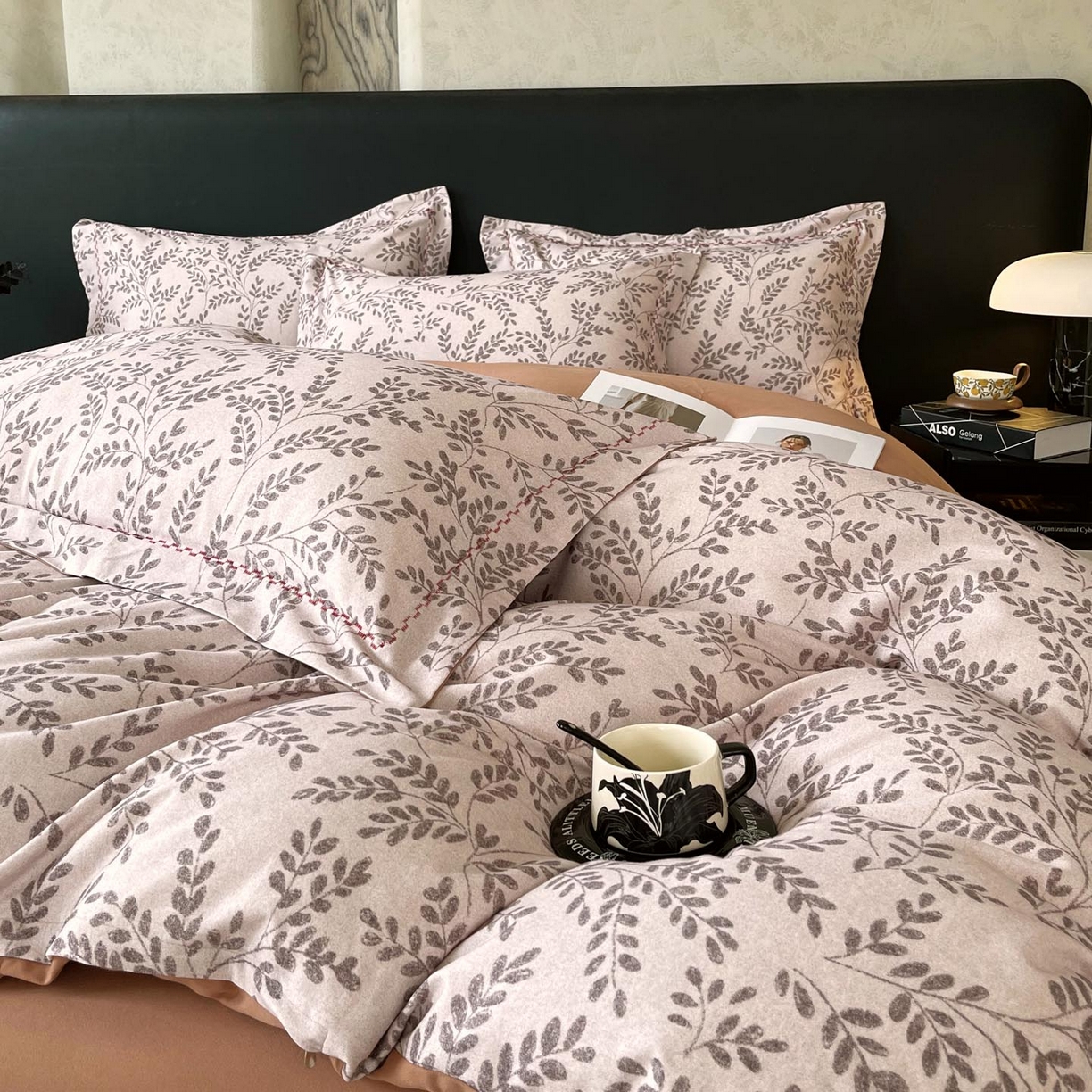 91家纺网 家纺一手货源 找家纺 帅露家纺 2025新款升级疆大白全棉加厚生态磨毛四件套 蔓舒