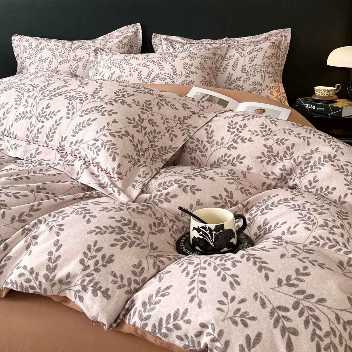 91家纺网 家纺一手货源 找家纺 帅露家纺 2025新款升级疆大白全棉加厚生态磨毛四件套 蔓舒