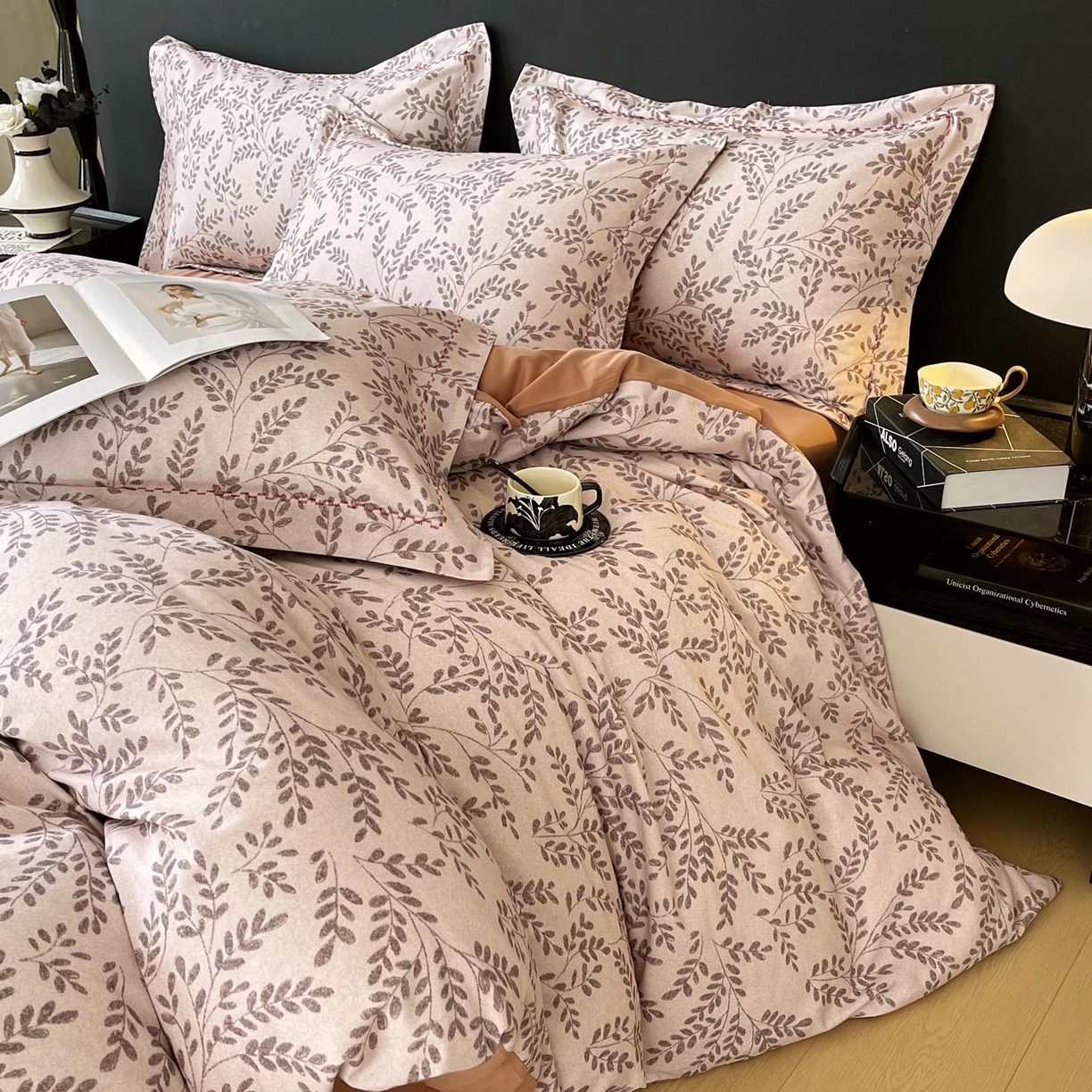 91家纺网 家纺一手货源 找家纺 帅露家纺 2025新款升级疆大白全棉加厚生态磨毛四件套 蔓舒