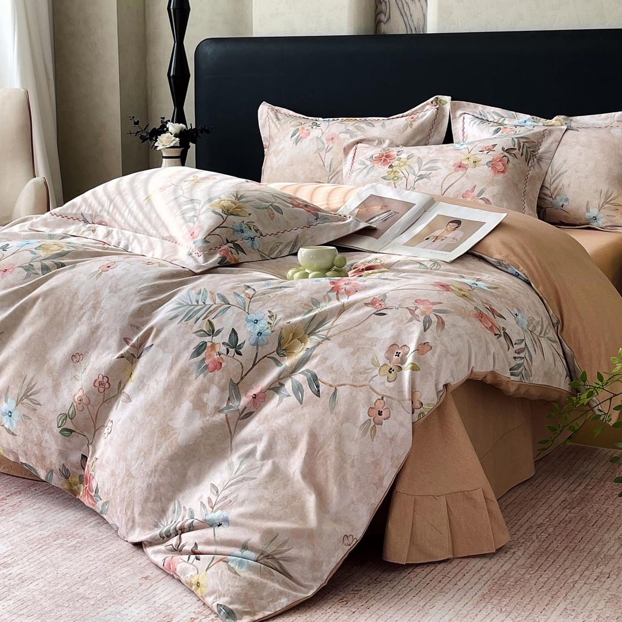 91家纺网 家纺一手货源 找家纺 帅露家纺 2025新款升级疆大白全棉加厚生态磨毛四件套 美伊