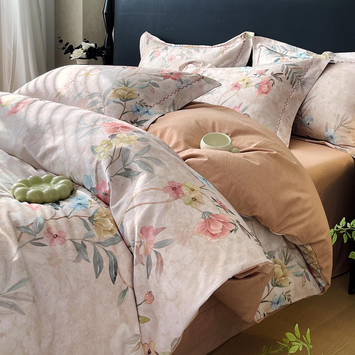 91家纺网 家纺一手货源 找家纺 帅露家纺 2025新款升级疆大白全棉加厚生态磨毛四件套 美伊