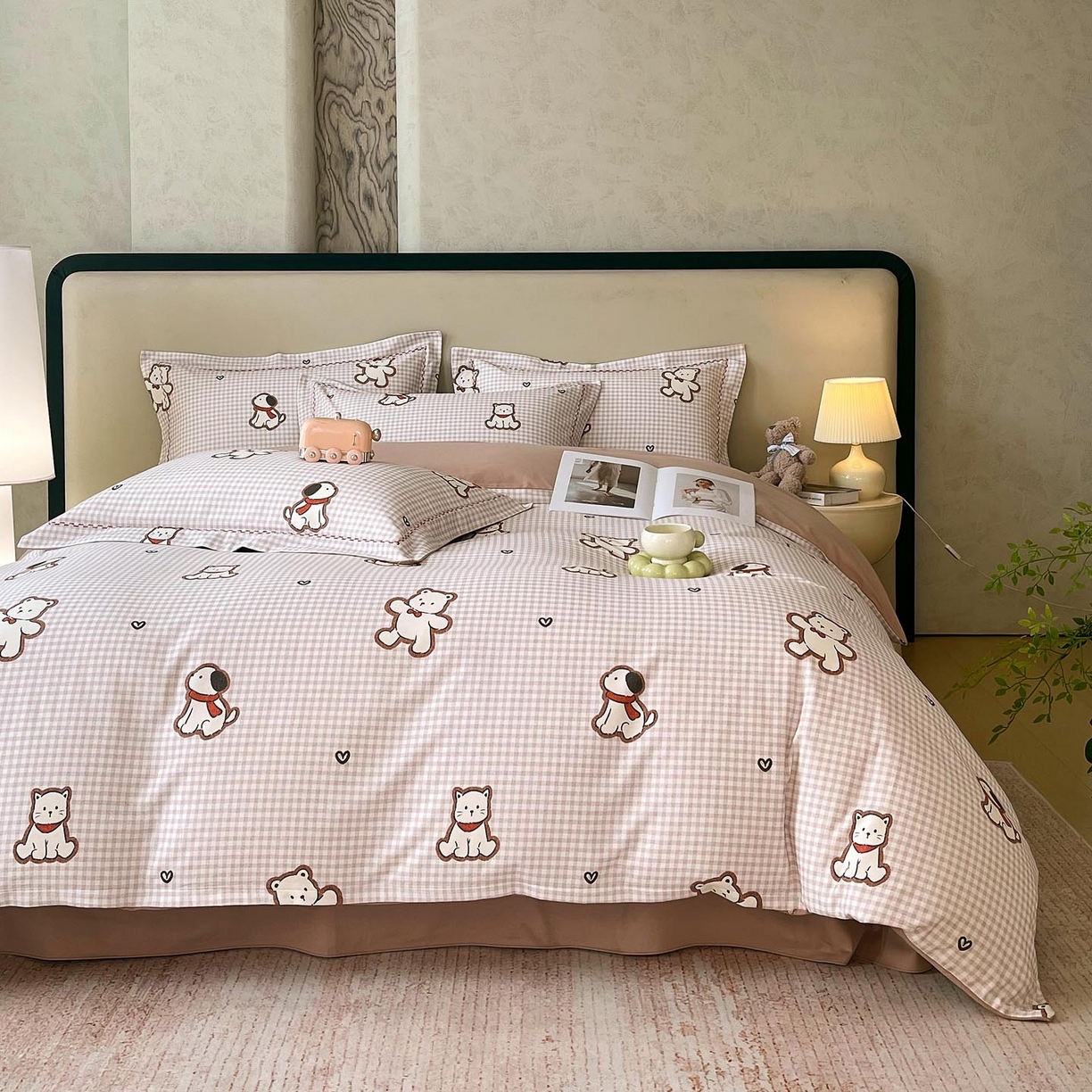 91家纺网 家纺一手货源 找家纺 帅露家纺 2025新款升级疆大白全棉加厚生态磨毛四件套 萌趣