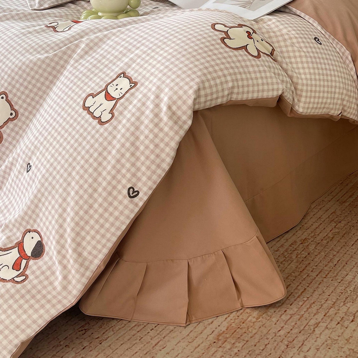 91家纺网 家纺一手货源 找家纺 帅露家纺 2025新款升级疆大白全棉加厚生态磨毛四件套 萌趣