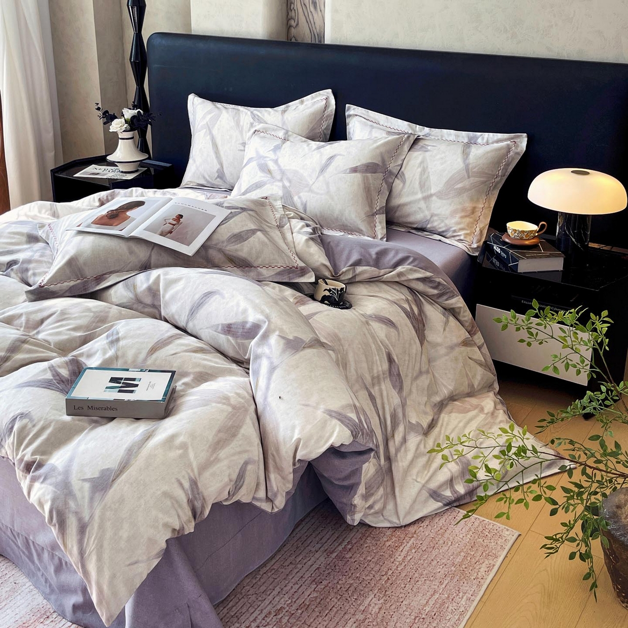 91家纺网 家纺一手货源 找家纺 帅露家纺 2025新款升级疆大白全棉加厚生态磨毛四件套 清风徐来