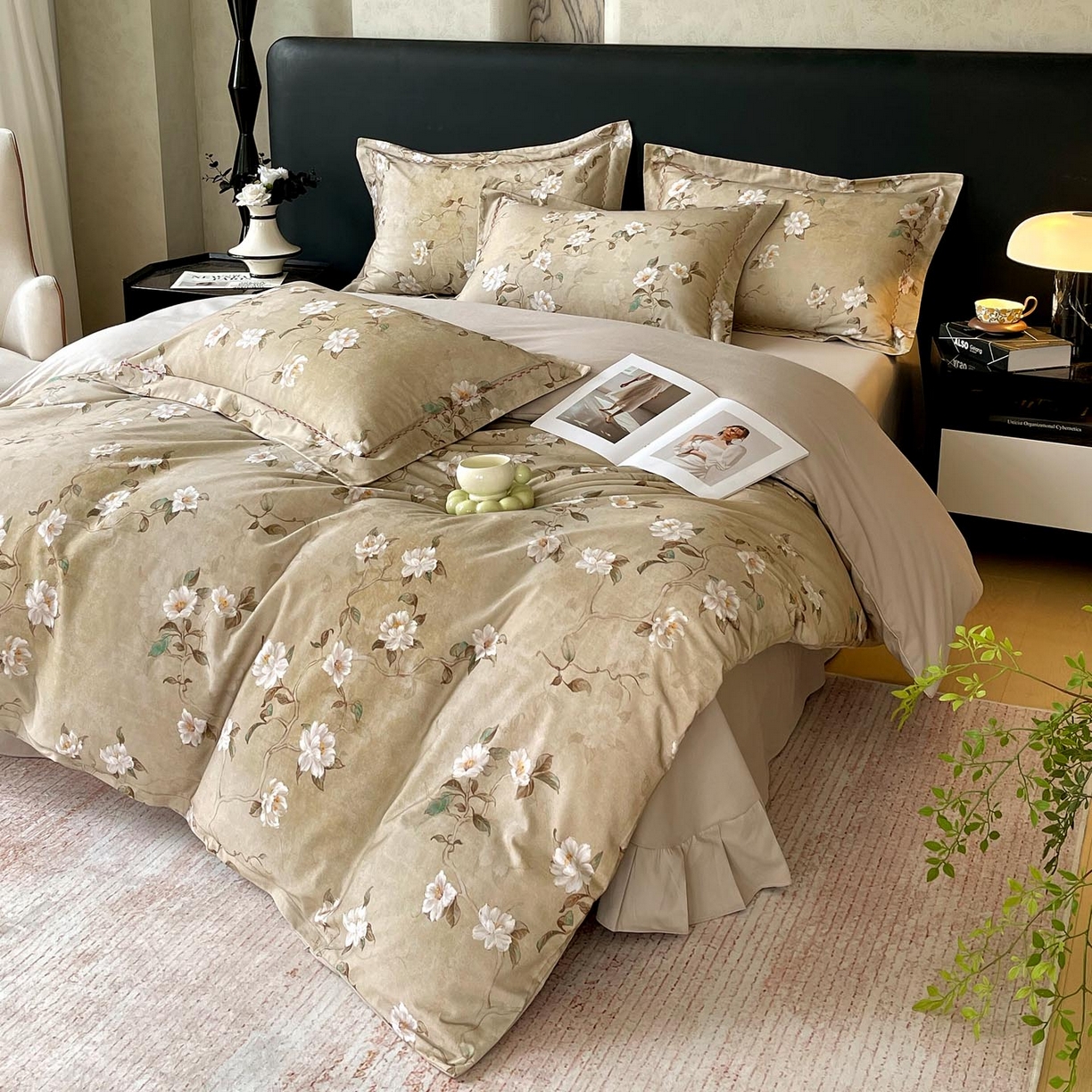 91家纺网 家纺一手货源 找家纺 帅露家纺 2025新款升级疆大白全棉加厚生态磨毛四件套 柔晨