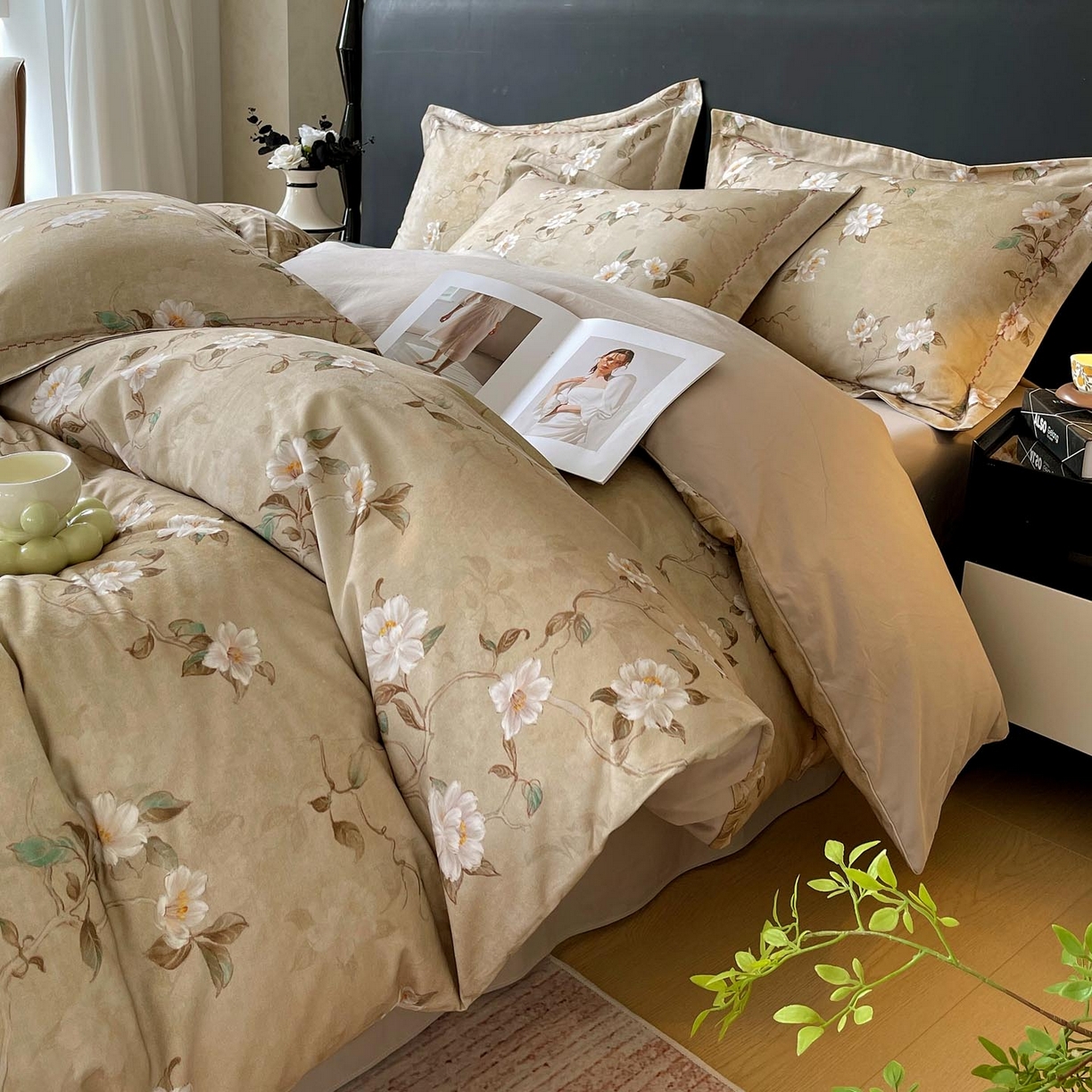 91家纺网 家纺一手货源 找家纺 帅露家纺 2025新款升级疆大白全棉加厚生态磨毛四件套 柔晨