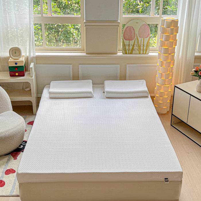 91家纺网 家纺一手货源 找家纺 美丽折家纺 2025新款A级一体成型纯天然乳胶床垫 95D进口水洗天然胶（送内套和外套） 纯白菱形格