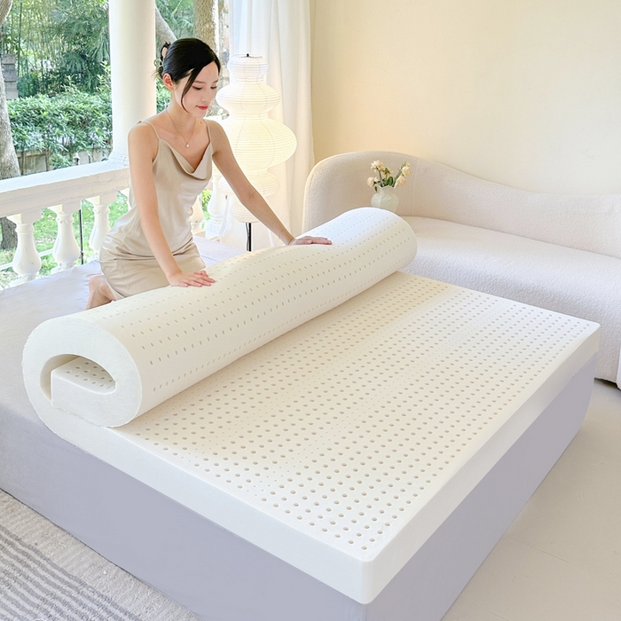 91家纺网 家纺一手货源 找家纺 美丽折家纺 2025新款A级一体成型纯天然乳胶床垫 95D进口水洗天然胶（送内套和外套） 乳胶床垫裸芯