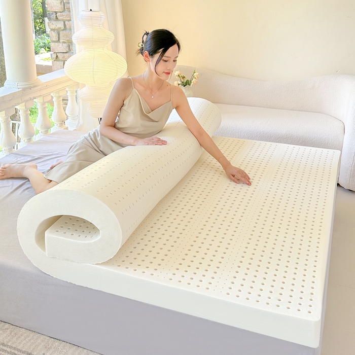 91家纺网 家纺一手货源 找家纺 美丽折家纺 2025新款A级一体成型纯天然乳胶床垫 95D进口水洗天然胶（送内套和外套） 乳胶床垫裸芯