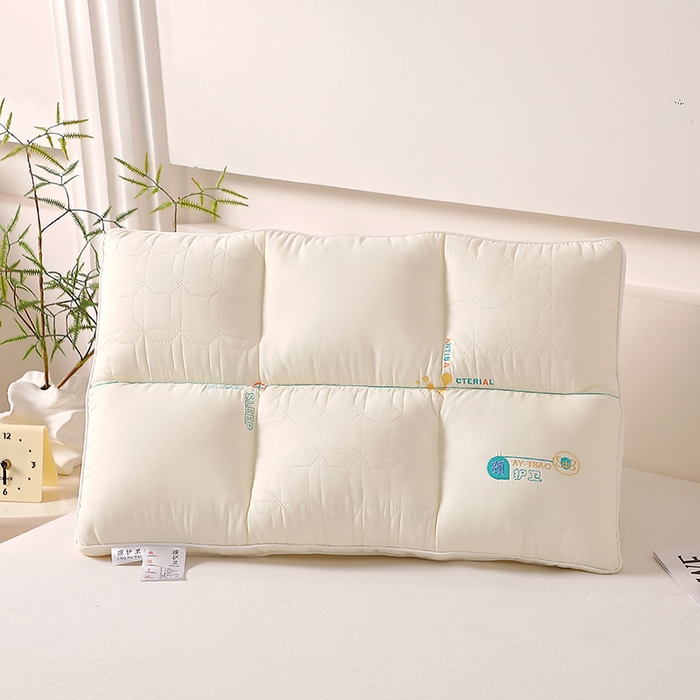 91家纺网 家纺一手货源 找家纺 大熊枕芯 2025新款颈护卫全棉分区护颈枕枕头枕芯 白色 48x74cm/只