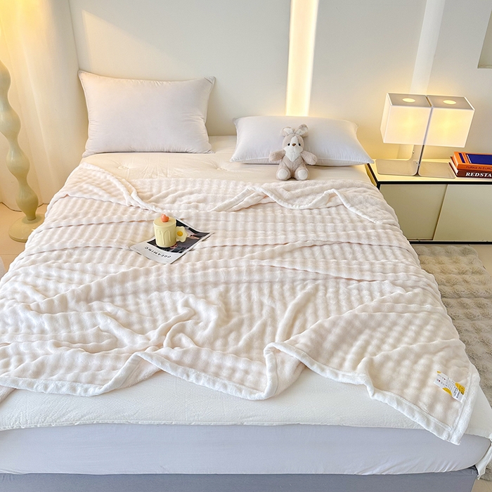 91家纺网 家纺一手货源 找家纺 （总）无瑕家居 2025新款跨境多功能毛毯高克重法莱绒牛奶绒珊瑚绒兔兔绒包边毛毯毯子