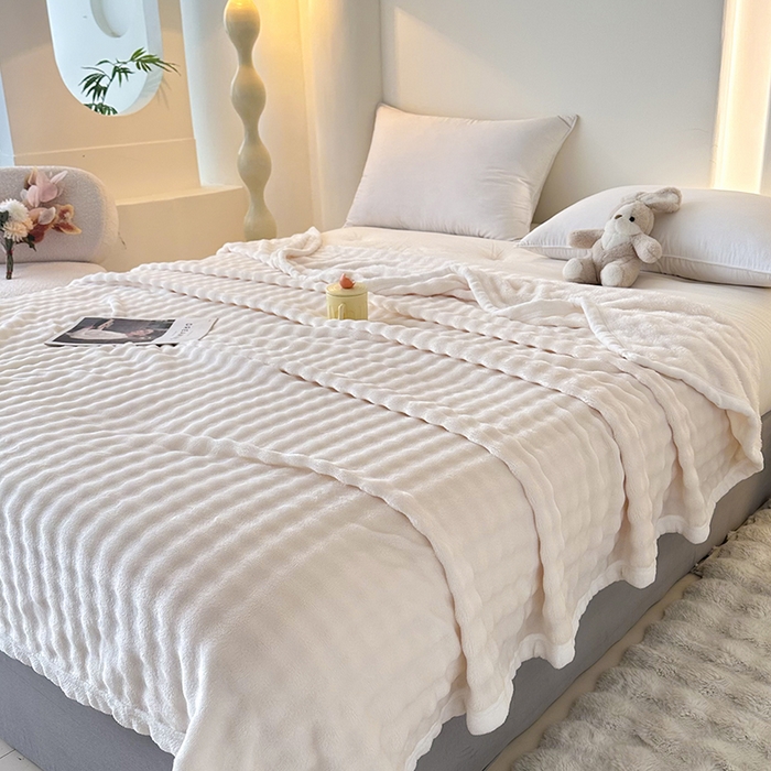 91家纺网 家纺一手货源 找家纺 （总）无瑕家居 2025新款跨境多功能毛毯高克重法莱绒牛奶绒珊瑚绒兔兔绒包边毛毯毯子