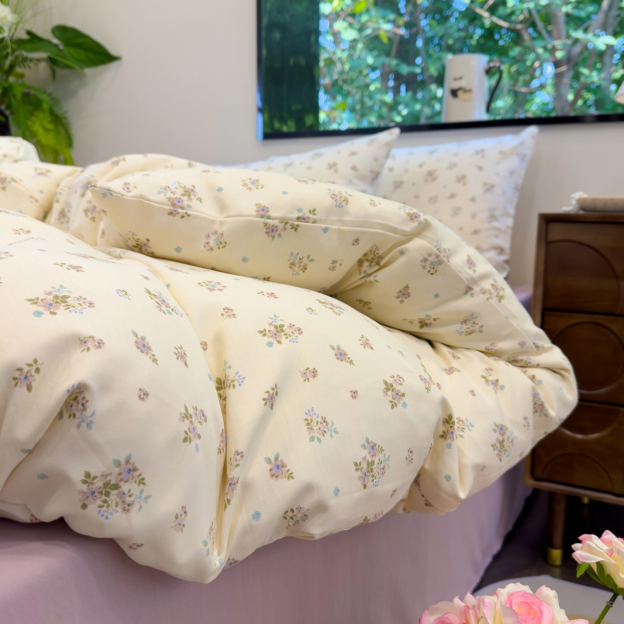 91家纺网 家纺一手货源 找家纺 （总）竹合家纺 2025秋冬新品爆款有氧人字纹提花小清新加厚四件套