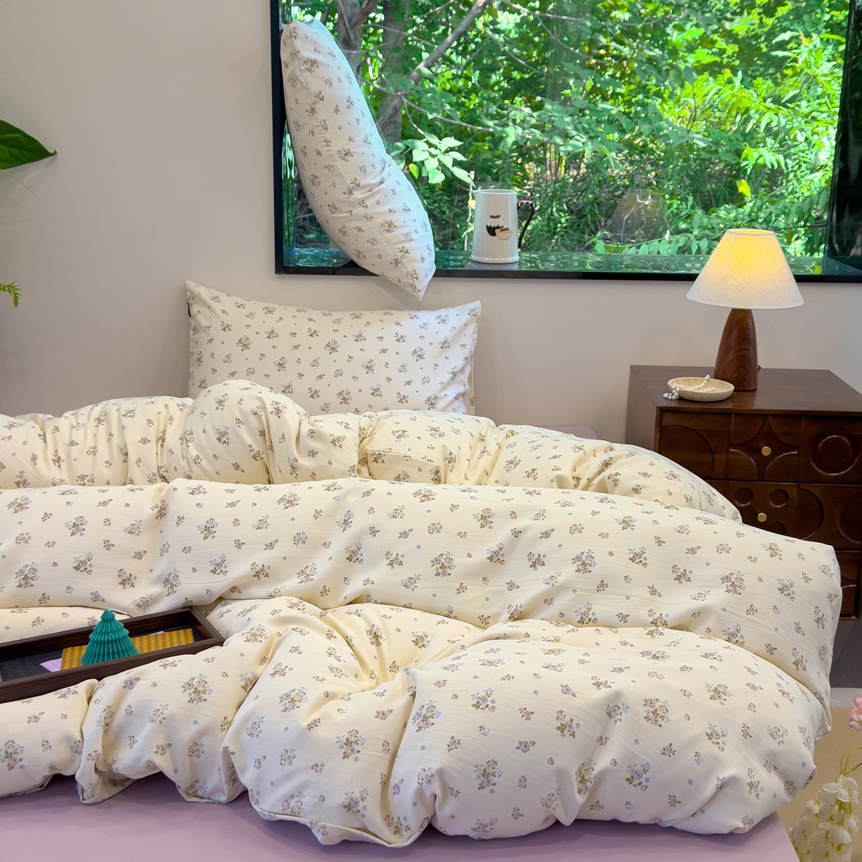 91家纺网 家纺一手货源 找家纺 （总）竹合家纺 2025秋冬新品爆款有氧人字纹提花小清新加厚四件套