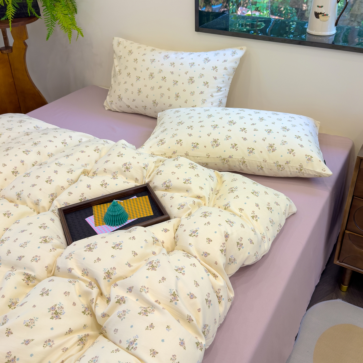 91家纺网 家纺一手货源 找家纺 （总）竹合家纺 2025秋冬新品爆款有氧人字纹提花小清新加厚四件套