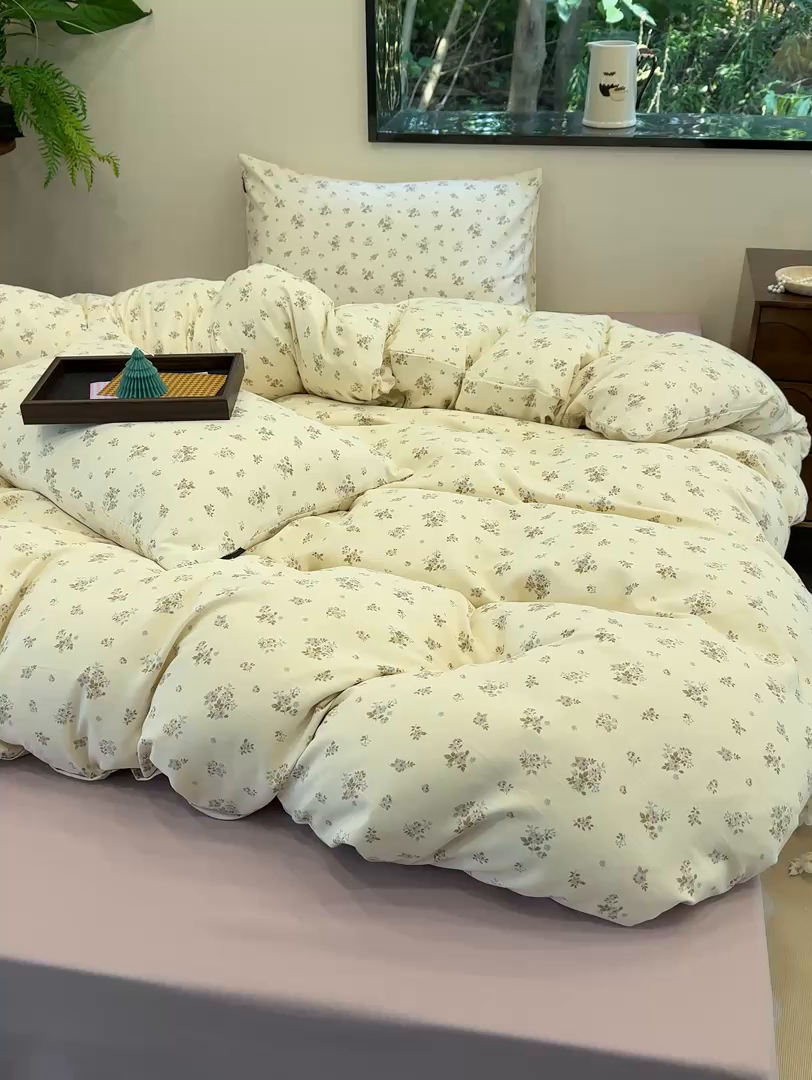 91家纺网 家纺一手货源 找家纺 （总）竹合家纺 2025秋冬新品爆款有氧人字纹提花小清新加厚四件套