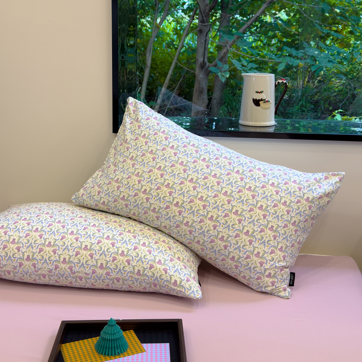 91家纺网 家纺一手货源 找家纺 竹合家纺 2025秋冬新品爆款有氧人字纹提花小清新加厚四件套 花影