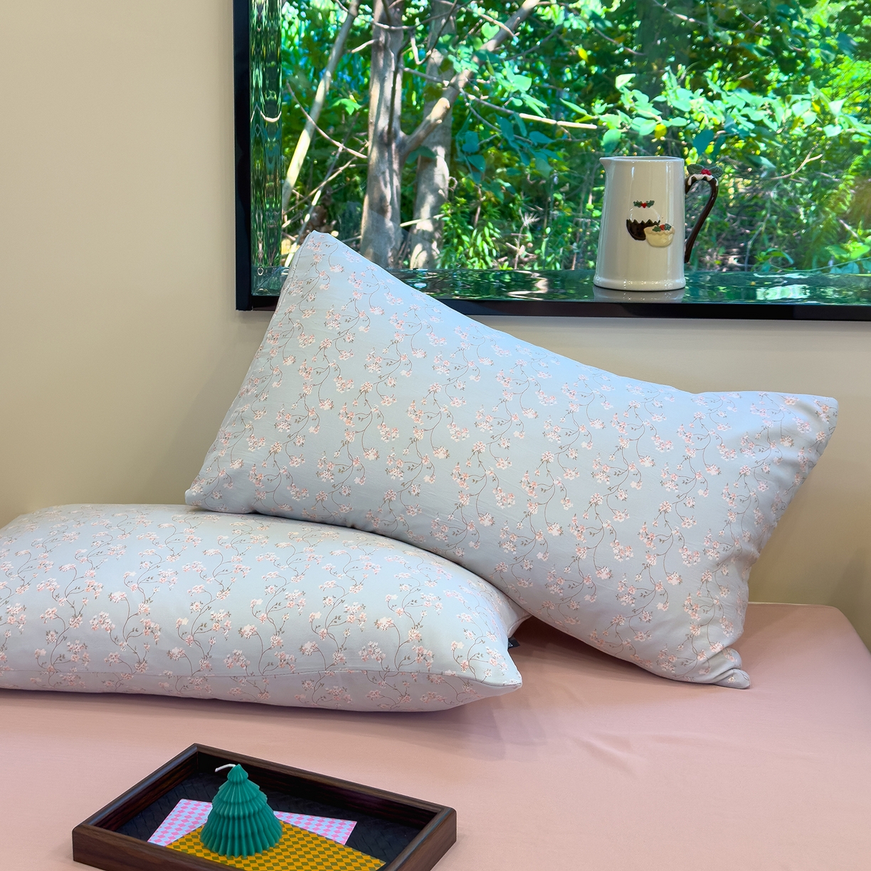 91家纺网 家纺一手货源 找家纺 竹合家纺 2025秋冬新品爆款有氧人字纹提花小清新加厚四件套 沫香