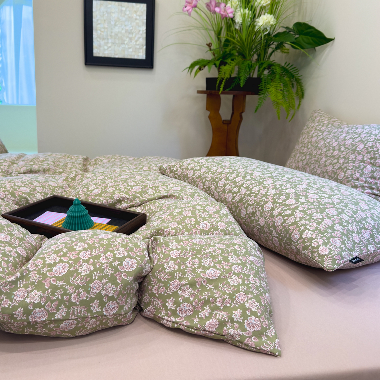 91家纺网 家纺一手货源 找家纺 竹合家纺 2025秋冬新品爆款有氧人字纹提花小清新加厚四件套 赛琳娜