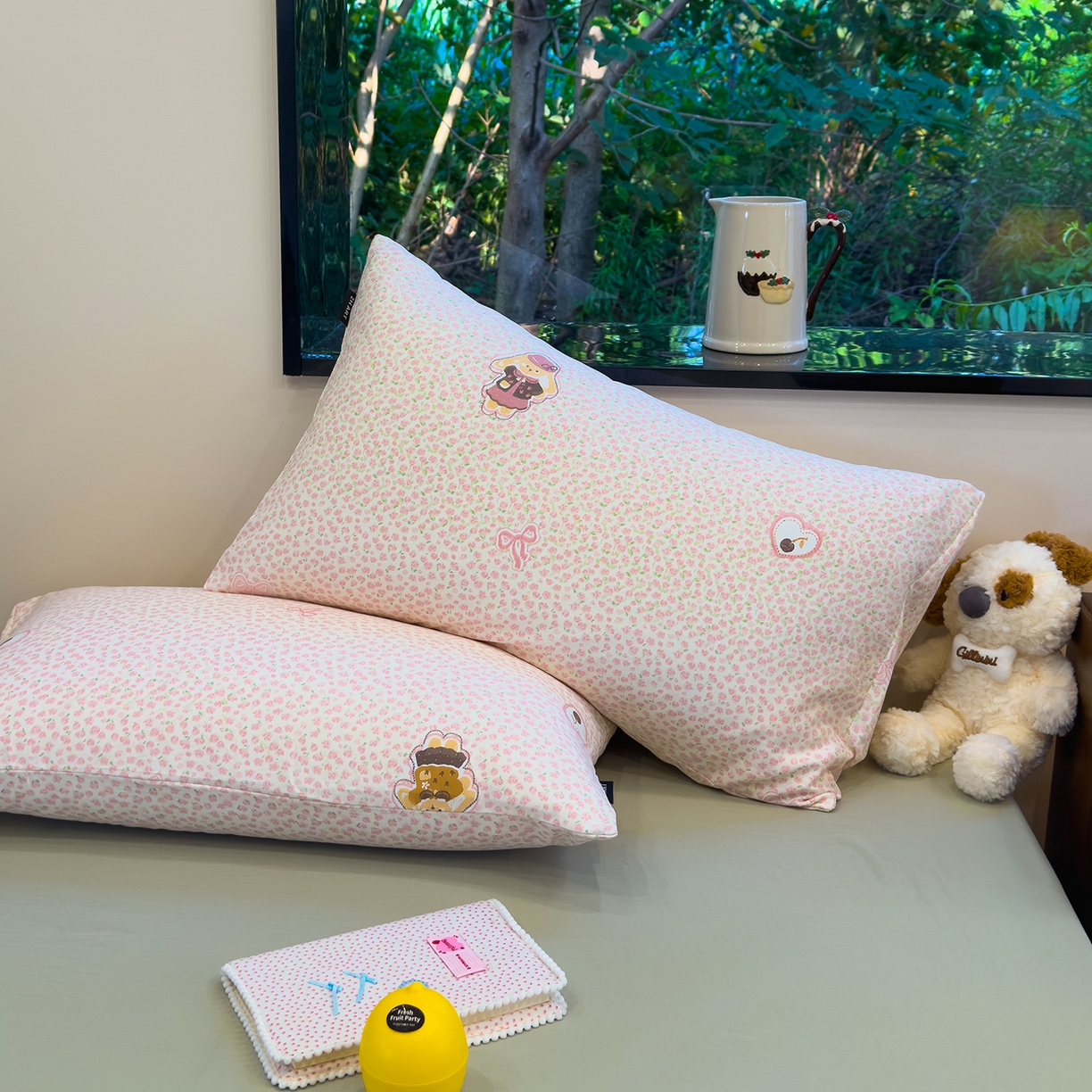 91家纺网 家纺一手货源 找家纺 竹合家纺 2025秋冬新品爆款有氧人字纹提花小清新加厚四件套 兔公主