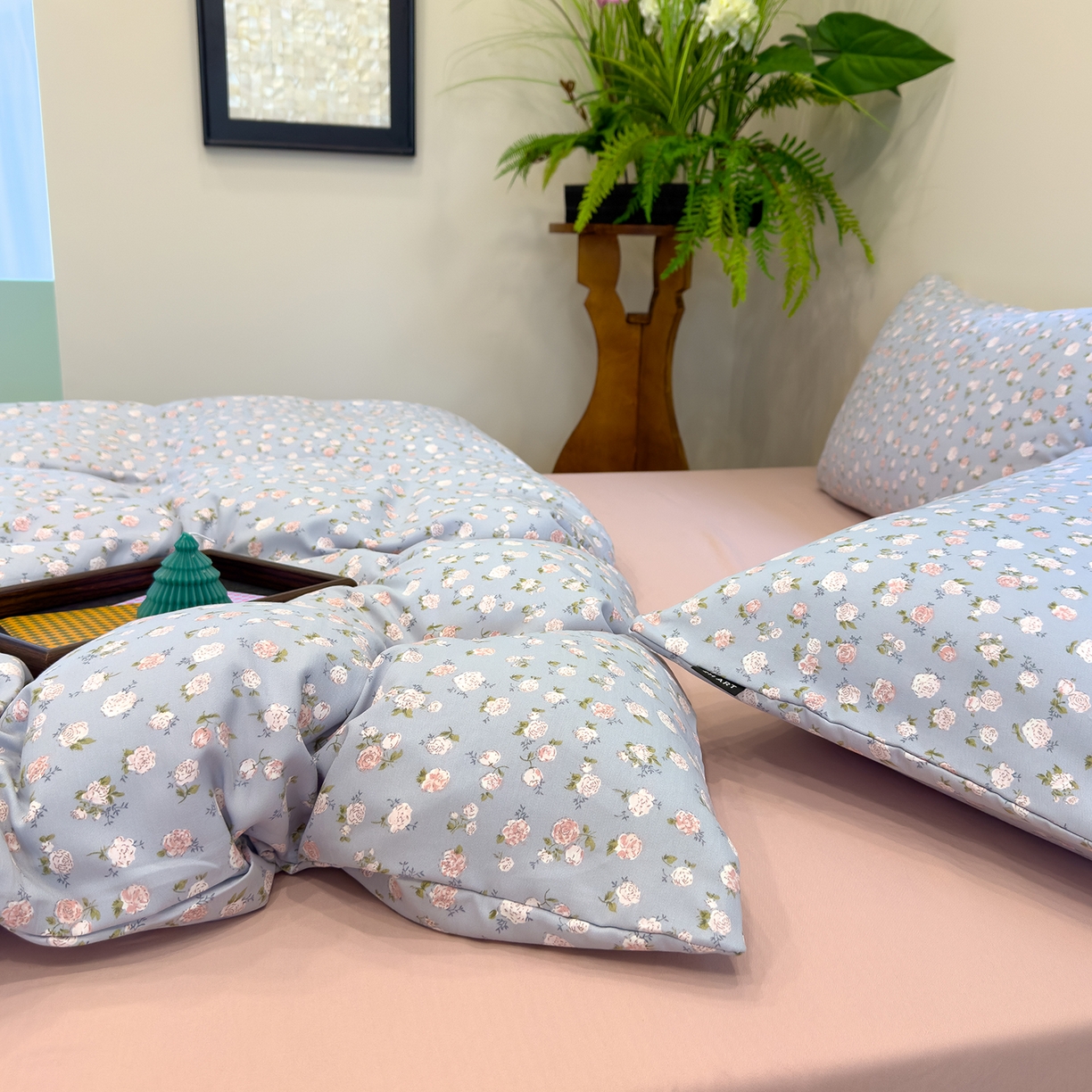 91家纺网 家纺一手货源 找家纺 竹合家纺 2025秋冬新品爆款有氧人字纹提花小清新加厚四件套 野茶